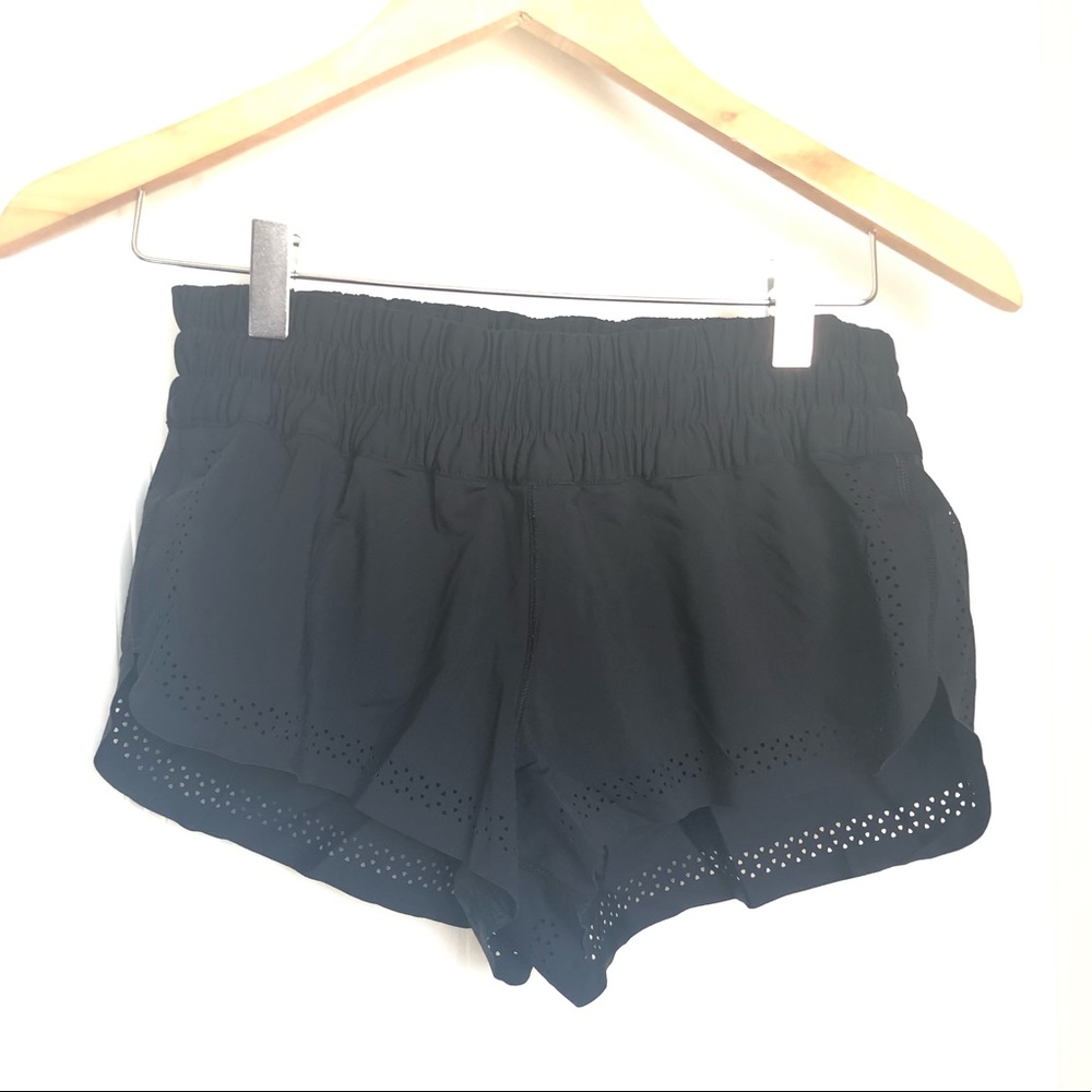 Black Lululemon athletic shorts